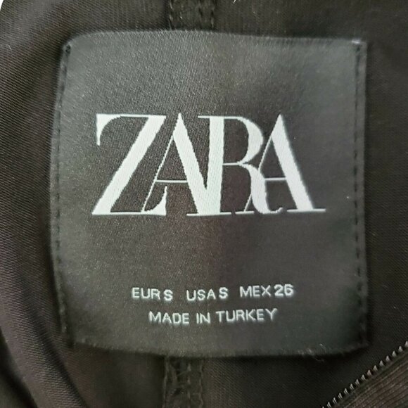 Zara Midi Dress Small Black‎ Paisley Long Sleeve Contrasting Boho Blogger Fave - Picture 6 of 10